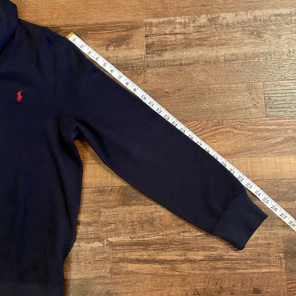 Polo Ralph Lauren Mens Sweater Classic Shawl Neck Size L Navy Blue - Picture 10 of 11